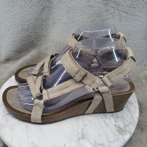 Teva Shoes Womens Size 8.5 Tan Leather Ysidro Universal Wedge Sandals